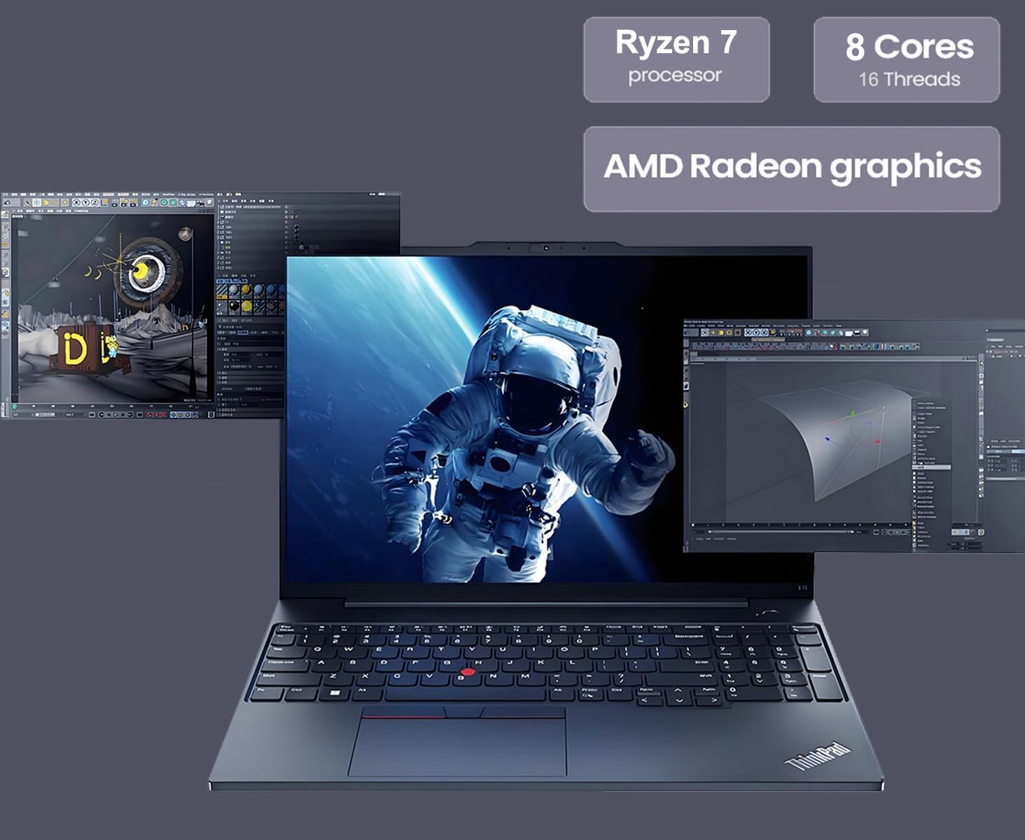 Lenovo ThinkPad E16 G2 16' FHD+ Business Laptop Computer, AMD Octa-Core Ryzen 7 7735HS (Beat i7-1355U), 32GB DDR5 RAM, 1TB PCIe SSD, WiFi 6, Backlit KB, Fingerprint Reader, Windows 11 Pro, Vent-Hear