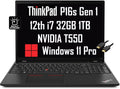 Lenovo ThinkPad P16s Mobile Workstation & Business Laptop (16' FHD+, Intel 12-Core i7-1260P, 32GB RAM, 1TB SSD, NVIDIA T550), Backlit Keyboard, Webcam, Wi-Fi 6E, IST Cable, Win 11 Pro, Black - 2024