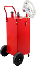 30 Gallon Gas Caddy Red, Portable Fuel Storage Tank, Large Gasoline Container Diesel Can with Pump Rolling and Solid Rubber Wheels for Boat, ATV, Car, UTV, Motorcycle