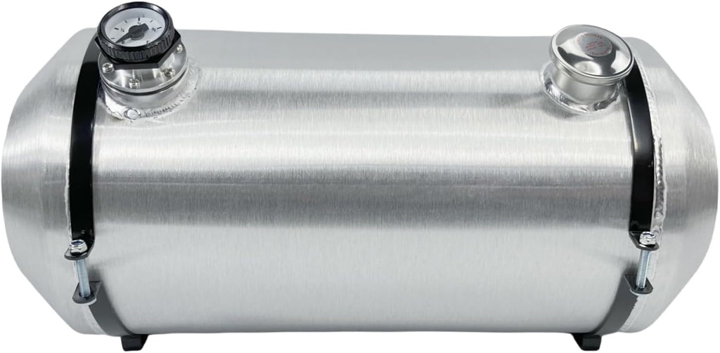 JSD 12.5 Gallons 12' x 26' Universal Aluminum Gas Tank With Level Gauge 1/4' NPT Outlet For lawn mowers