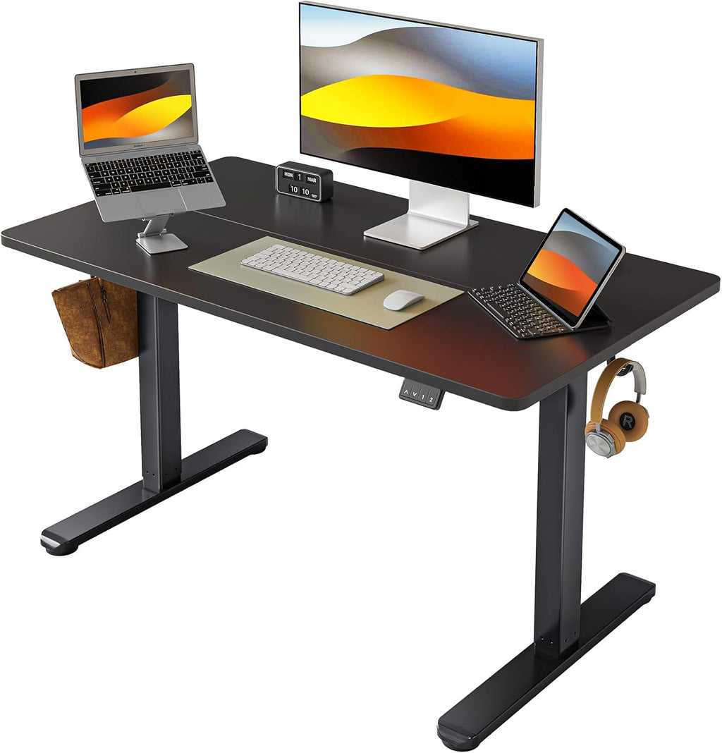 FEZIBO Electric Standing Desk Height Adjustable, 40 x 24 Inches Sit Stand up Desk, Home Office Computer Desk Rising Memory Presets (Black)