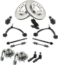 17pc Kit Brake Pads & Rotors Tie Rods Control Arms Integrated 6 Lug for Chevy for Avalanche 2008-2013 for Tahoe 2008-2014 for Silverado 1500 2007-2013 for Suburban 1500 2007-2014