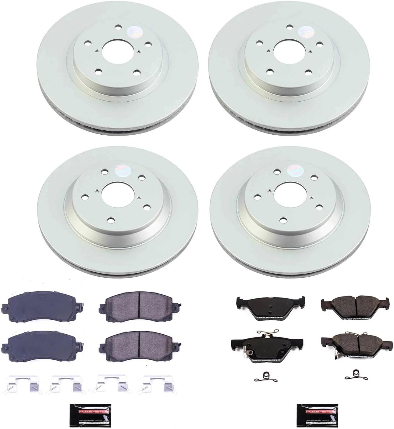PowerStop Front and Rear Brake Kit for Subaru Forester 2019-22 - Fully-Coated Disc Rotors with Z17 Ceramic Brake Pads Replacement, CRK8520