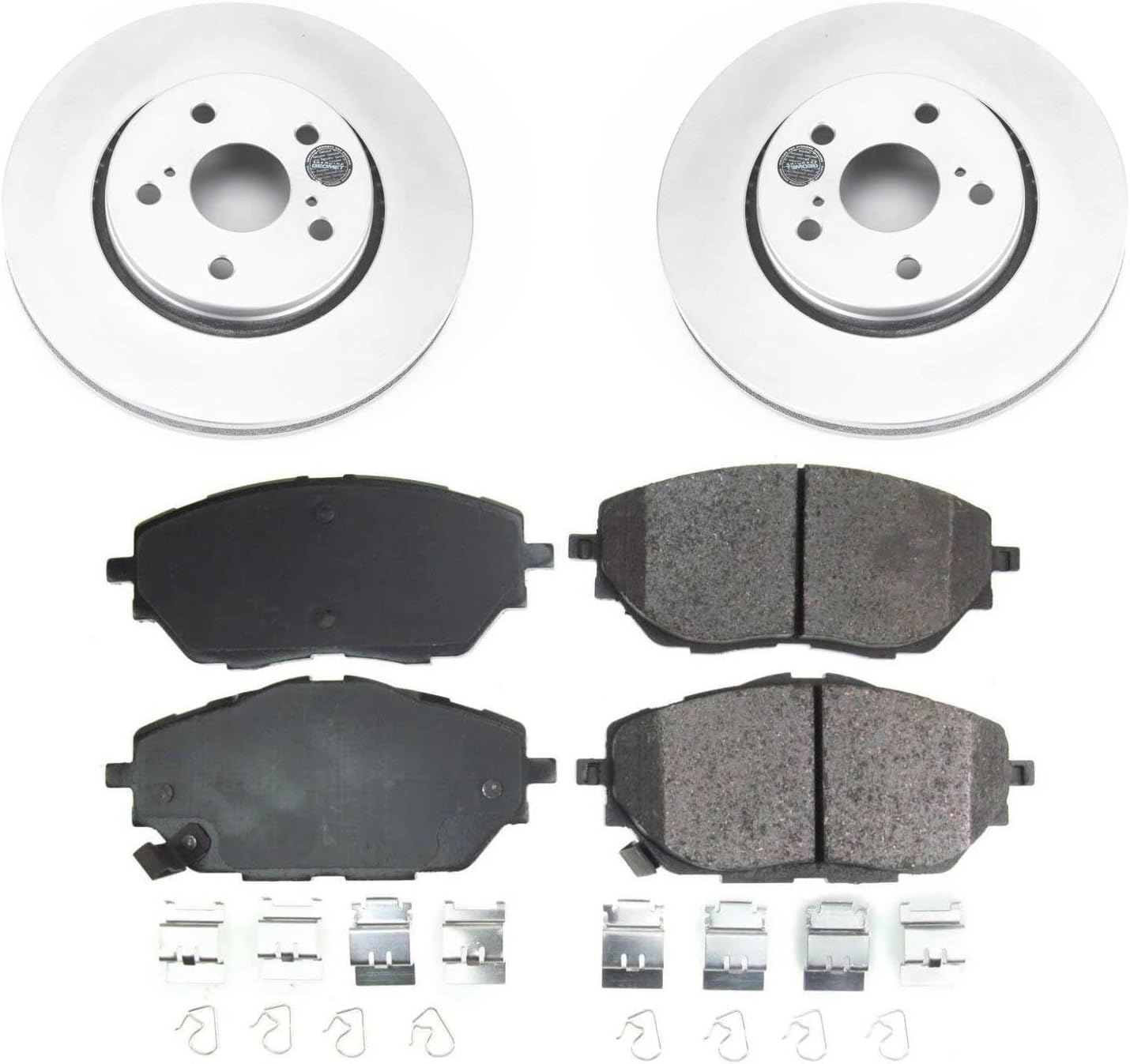 PowerStop Front Brake Kit for Toyota C-HR 2018-22 - Fully-Coated Disc Rotors with Z17 Ceramic Brake Pads Replacement, CRK7890
