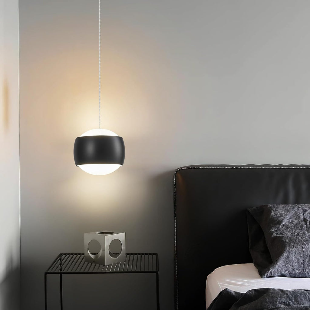 Modern Black LED Dimmable Pendant Light fixtures,6″ Island Pendant Lighting for Kitchen Island Dinning Room,Bedroom,Bar, Kitchen Island Ceiling Hanging Light Fixtures(black-1-Pack)