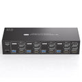 4K144Hz HDMI + 2 Displayport KVM Switch 3 Monitors 4 Computers 8K KVM Switches Triple Monitor for Four Computer Share 3 Display and Four USB 3.0 Ports Support Extended/Copy Mode with Infrared Remote