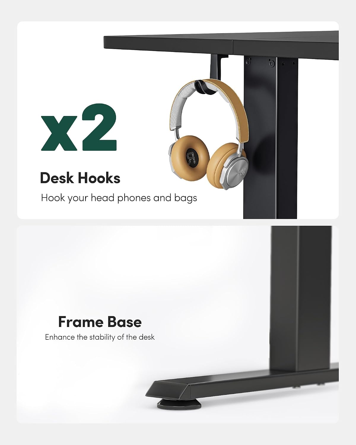 FEZIBO Electric Standing Desk Height Adjustable, 40 x 24 Inches Sit Stand up Desk, Home Office Computer Desk Rising Memory Presets (Black)