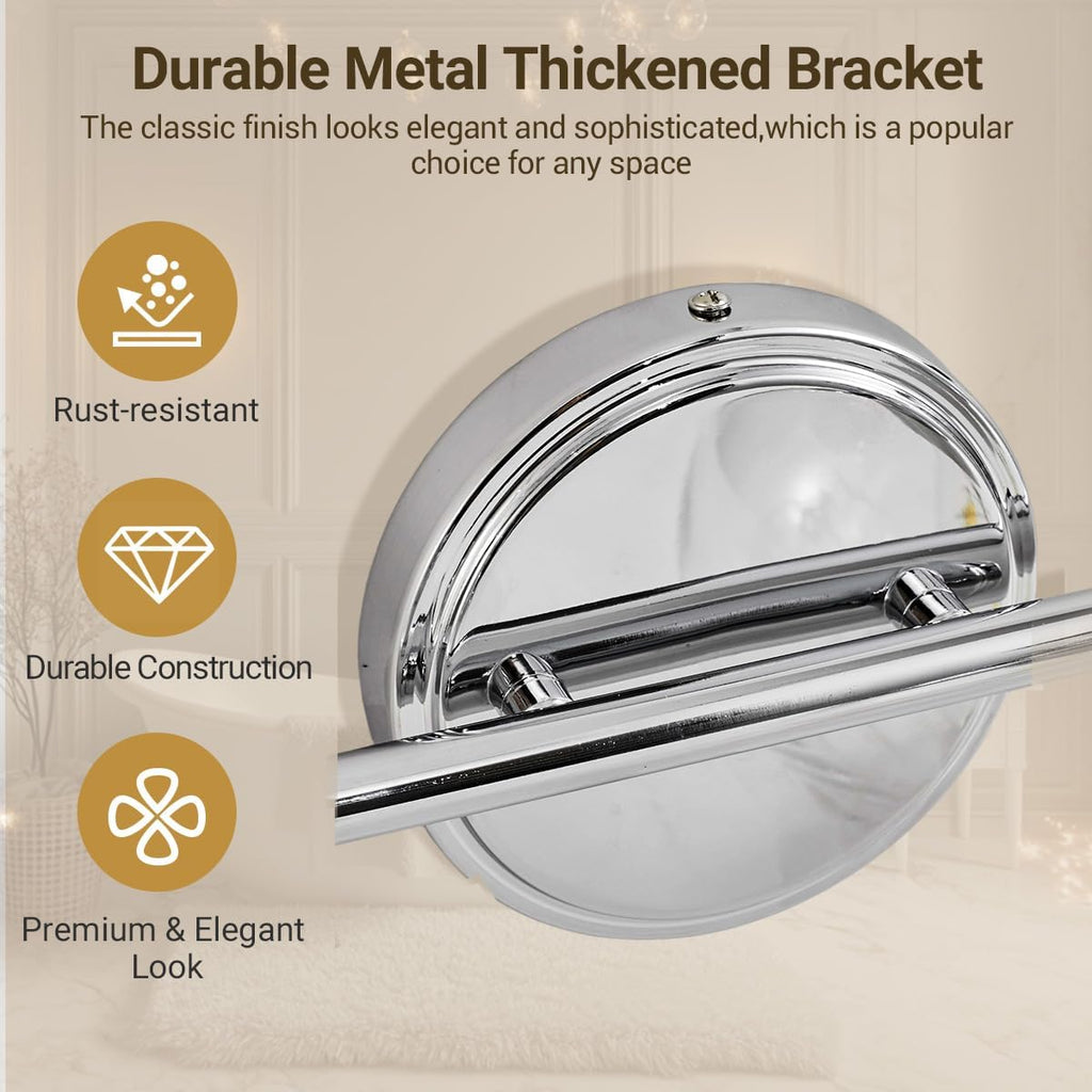 ANDY STAR Chrome Vanity Light, 3-Light Polished Silver Bathroom Light Fixture Over Mirror, Modern Wall Sconce with Clear Glass Shade, Industrial Wall Lighting for Living Room, Bedroom, Hallway, 22.3'