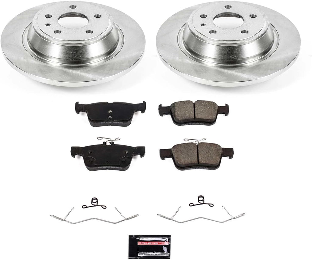 PowerStop Rear Brake Kit for Ford Fusion 2017-20 - Z17 Ceramic Brake Pads & Disc Rotors Replacement, KOE8533