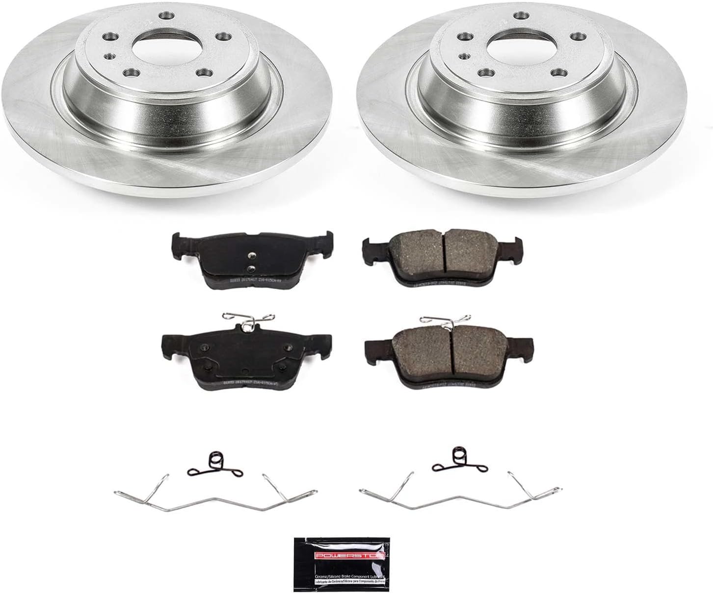 PowerStop Rear Brake Kit for Ford Fusion 2017-20 - Z17 Ceramic Brake Pads & Disc Rotors Replacement, KOE8533