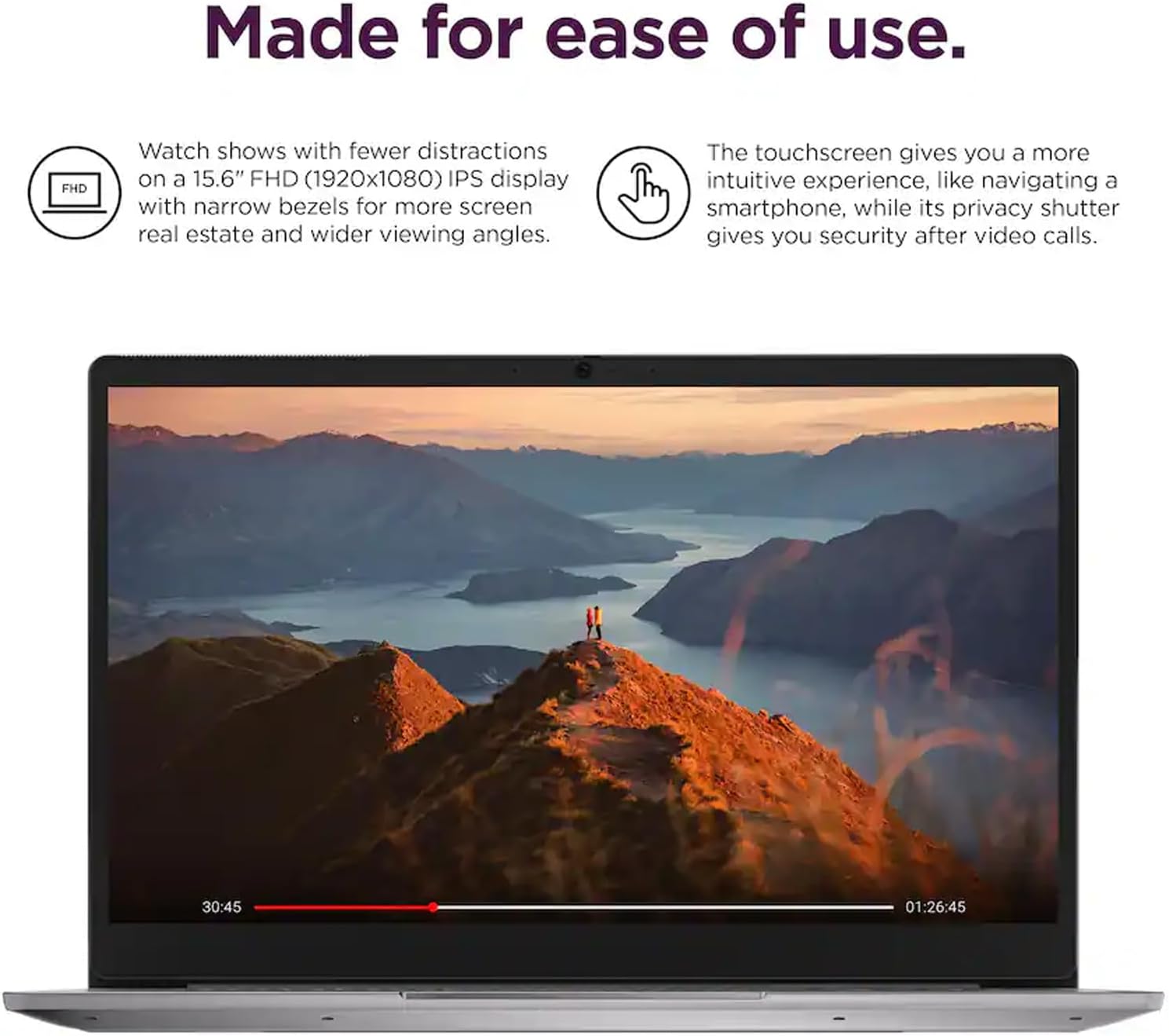 Lenovo IdeaPad 3i Chromebook Laptop, 15.6'' FHD (1920 x 1080) Touchscreen, 4-Core Intel Pentium Silver N6000, 8GB LPDDR4x, 256GB (128GB eMMC+128GB SD Card), Wi-Fi 6, Arctic Grey, EAT Mouse Pad