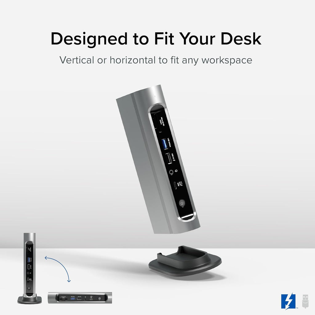 Plugable 16-in-1 Thunderbolt 4 Dock – Dual 4K Monitors for M4/M5 MacBook Air/Pro, 100W Charging, 2X HDMI, 2X DisplayPort, 2.5G Ethernet, 7X USB, MicroSD/SD Card Reader, Windows & USB4 Compatible