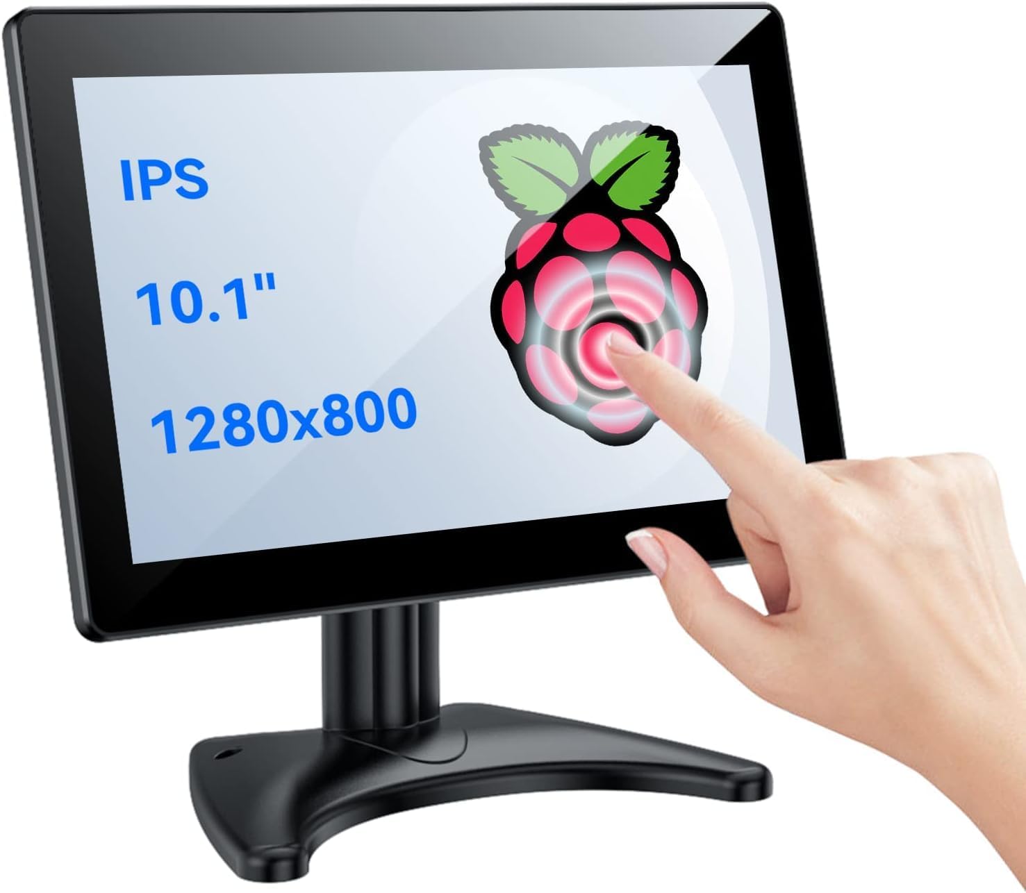 Eyoyo 10.1-inch Small Touchscreen Monitor: 1280x800 IPS Display, 10-Point Touch, HDMI VGA AV Input, Built-in Speakers, Metal Case, VESA 75x75, Touch Screen Monitor for Raspbery Pi, PC, CCTV, POS