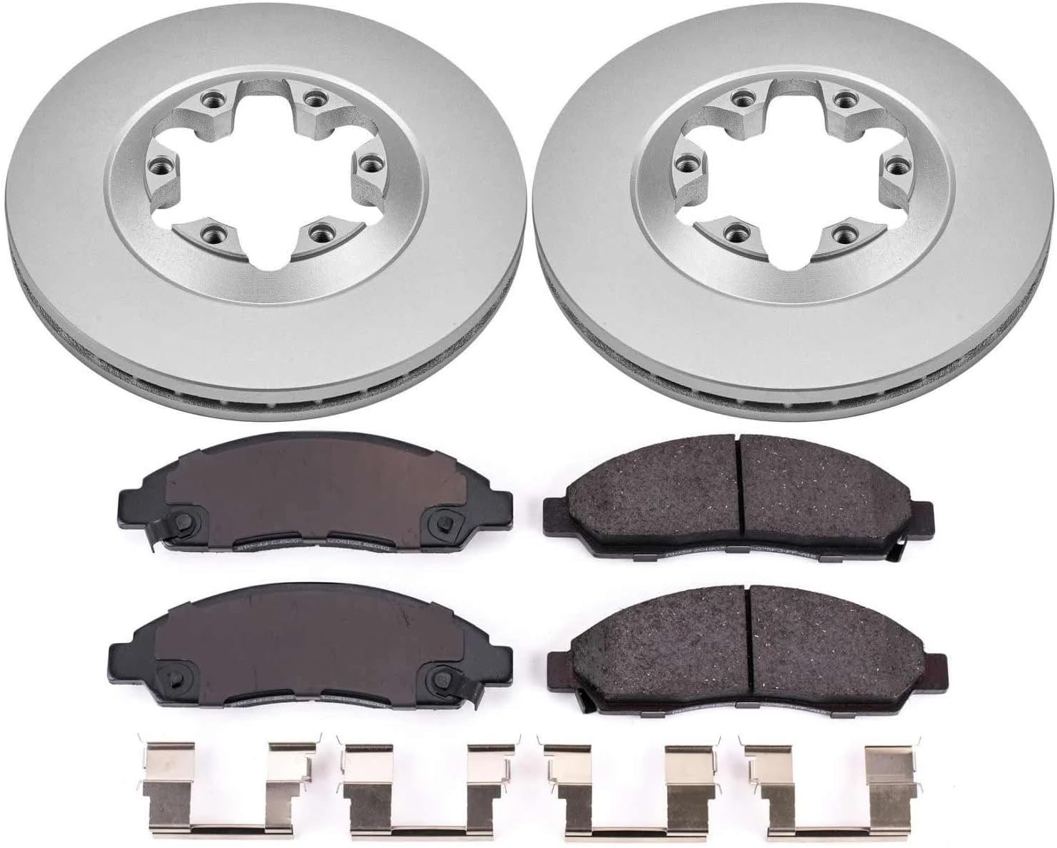 PowerStop Front Brake Kit for Chevrolet Colorado 2004-08 |GMC Canyon 2004-08 |Isuzu i-280 2006 |i-290 2007-08 |i-350 2006 - Fully-Coated Disc Rotors with Z17 Ceramic Brake Pads Replacement, CRK2066