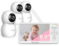 6' Big Screen No WiFi Baby Monitor with 3 Cameras, 1000ft Long Range, 2-Way Talk, 8 Lullabies, ECO Mode, Infrared Night Vision, 150 Languages, Perfect Baby Shower,Baby Register Gift