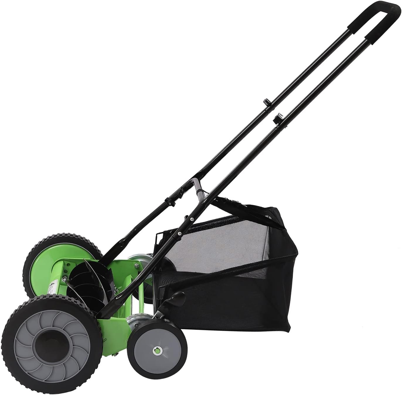 20 Inch 5-Blade Push Reel Lawn Mower with Grass Catcher Manual Push Mower with Adjustable Cutting Height 2.5 Inch Max, 4 Wheels Reel Mower for Small Area Yards (20 Inch)