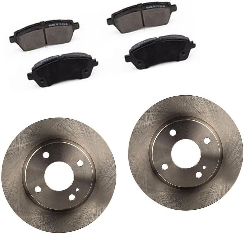 Arrhythmic 6X Ceramic Brake Pads and Rotors 10.16inch (258mm) Front for Ford Fiesta 1.6L 2011 2012 2013 2014 2015 2016 2017 2018 2019, for Ford Fiesta 1.0L 2014 2015 2016 2017