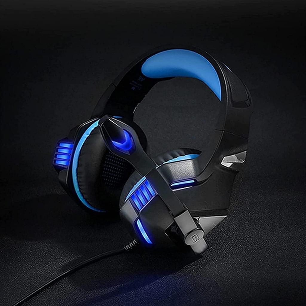 Gaming Headset,Over Ear Headphones with Noise Cancelling Mic,LED Light, Bass Surround, Soft Memory Earmuffs for Laptop