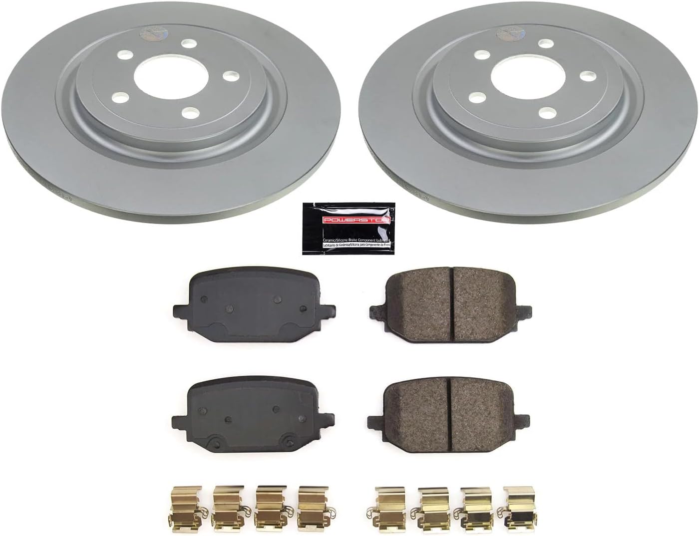 PowerStop Rear Brake Kit for Ford Explorer 2020-25 | Ford Mustang 2024 - Fully-Coated Disc Rotors with Z17 Ceramic Brake Pads Replacement, CRK8681