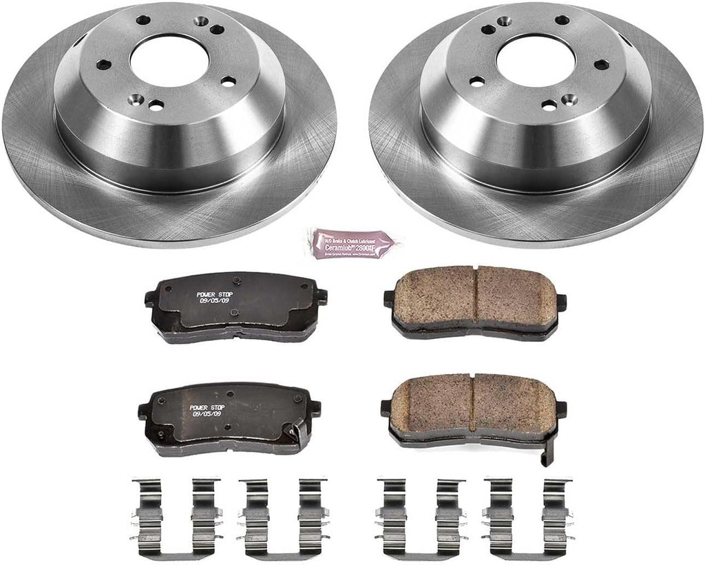 PowerStop Rear Brake Kit for Kia Sedona 2015-21 - Z17 Ceramic Brake Pads & Disc Rotors Replacement, KOE7213