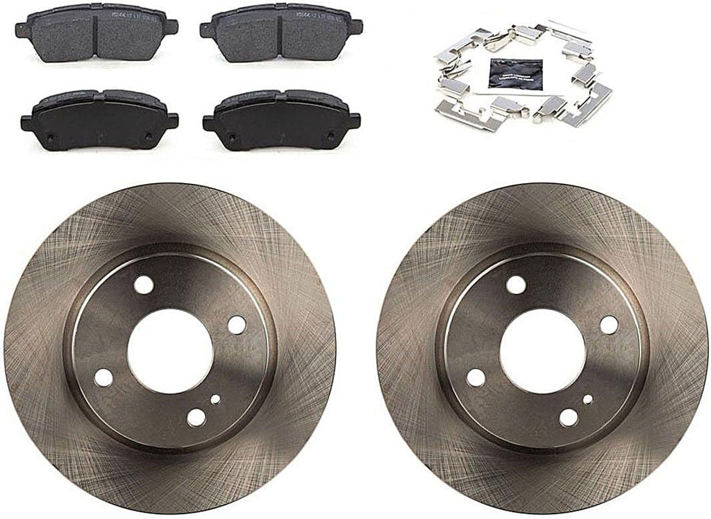 Arrhythmic 6PCs Brake Kit 10.16inch(258mm) Front Ceramic Brake Pads and Rotors kit for Ford Fiesta 1.6L 2011 2012 2013 2014 2015 2016 2017 2018 2019, for Ford Fiesta 1.0L 2014 2015 2016 2017