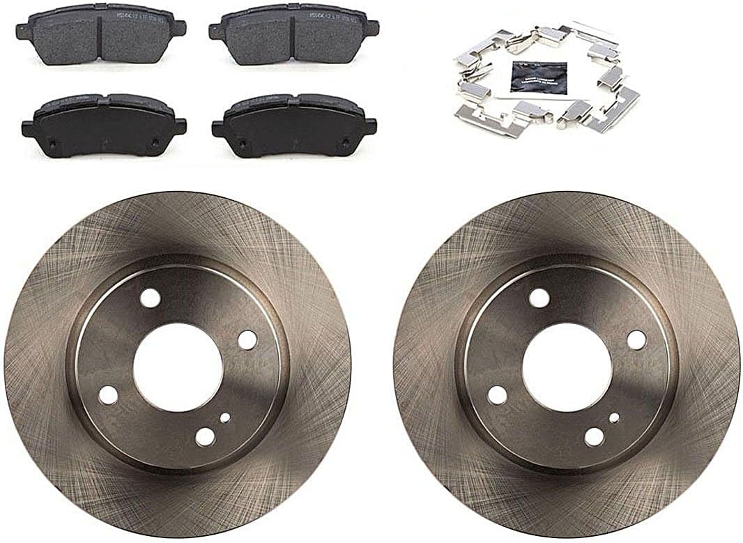 Arrhythmic 6PCs Brake Kit 10.16inch(258mm) Front Ceramic Brake Pads and Rotors kit for Ford Fiesta 1.6L 2011 2012 2013 2014 2015 2016 2017 2018 2019, for Ford Fiesta 1.0L 2014 2015 2016 2017