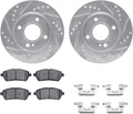 R1 Concepts Front Brake Kit Fits 2011-2019 Ford Fiesta| Performance Sport Pads, Drilled Slotted Rotors| Hardware| 10.2' Front
