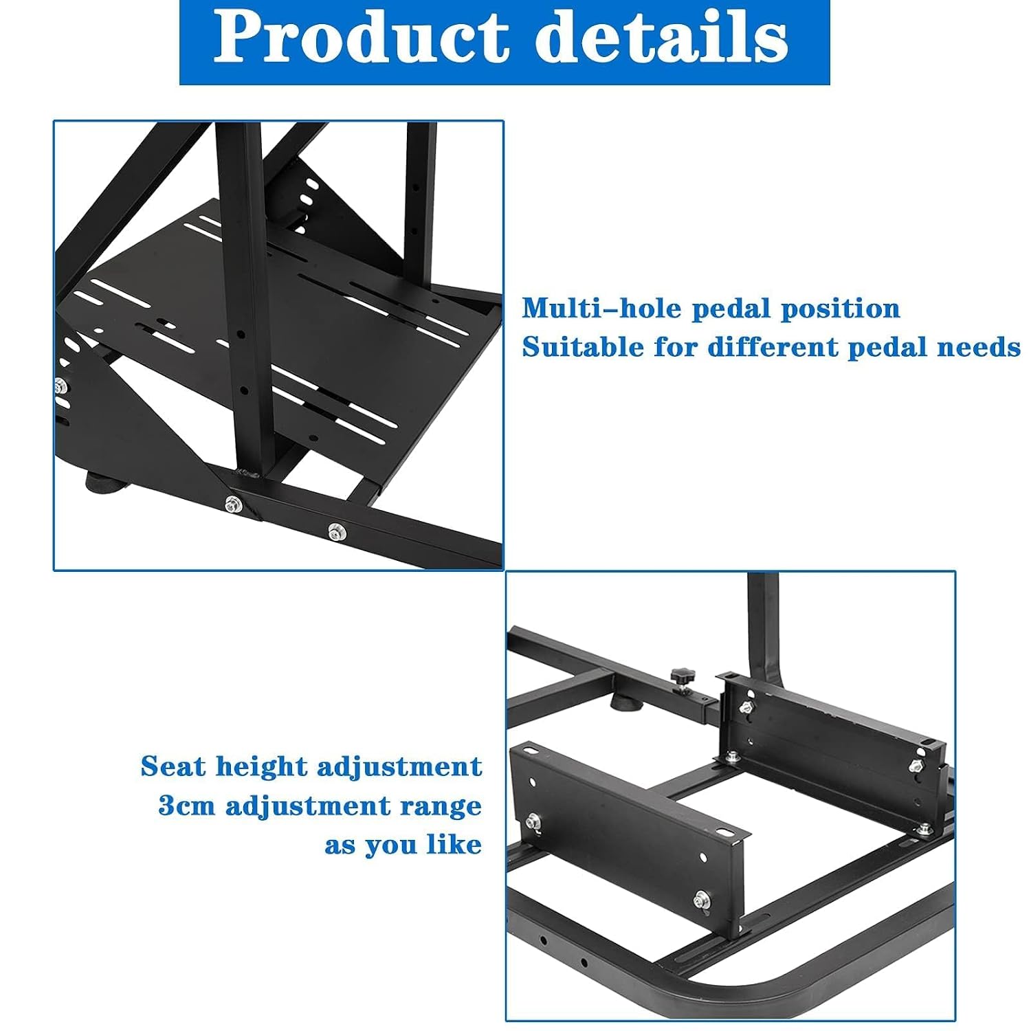 Marada Racing Simulator Cockpit Stand with TV Bracket Mounting Holes Fit for Logitech G923 G27 G920,for Fanatec,for Thrustmaster T300, Sim Racing Cockpit, No Steering Wheel Pedal TV Seat Monitor Stand
