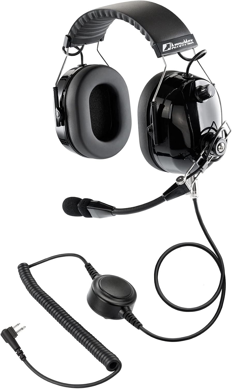 Arrowmax AHDH0042-BK-M1 Over The Head Noise Cancelling Headphone Compatible with Motorola CP200D CP100D R2 DEP450 BPR40D CP200 CP185 BPR40 Yaesu FT-65 FT-25 FT-4X/V XiR P3688