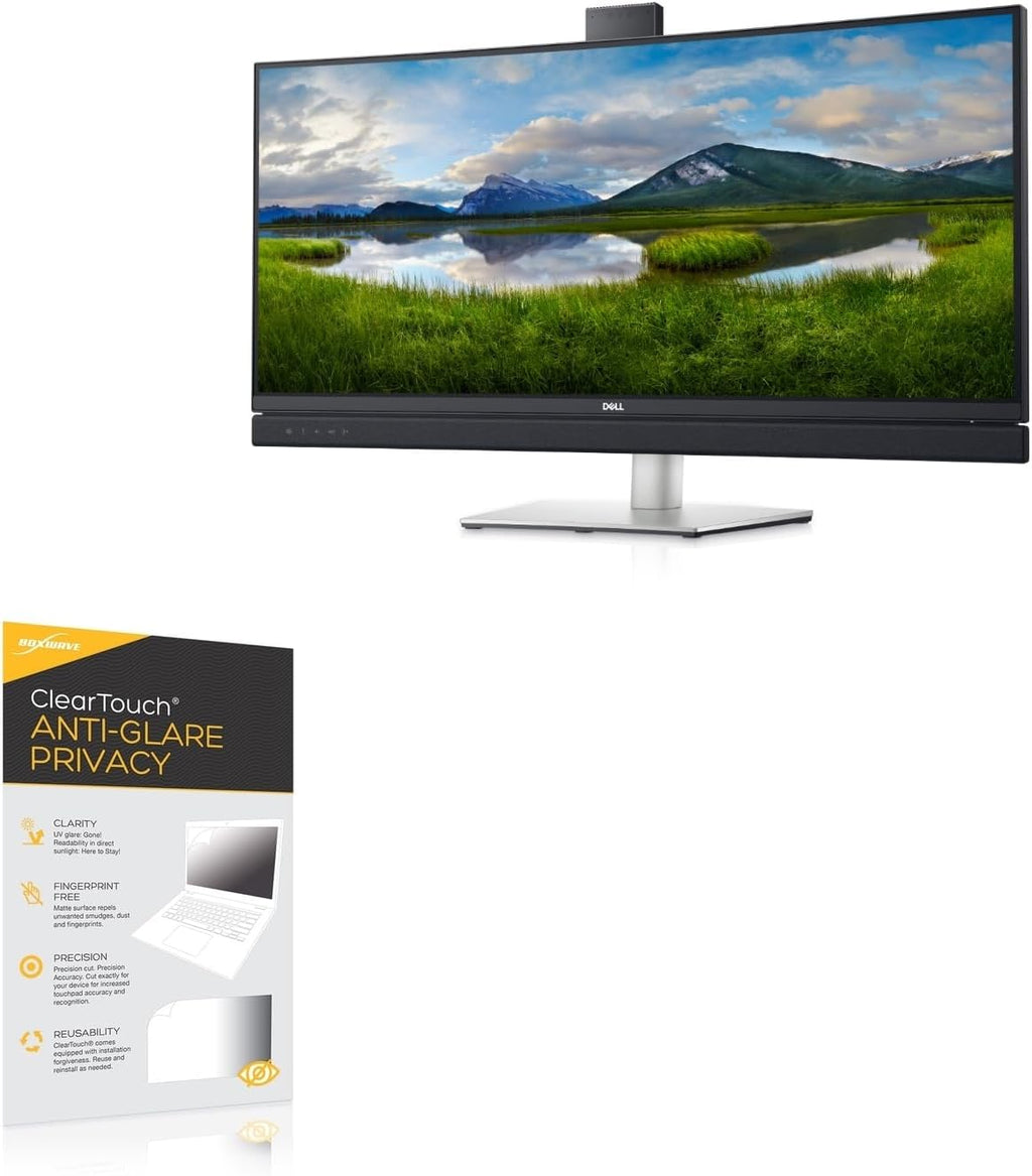 BoxWave Screen Protector Compatible with Dell 34 Curved Video Conferencing Monitor (C3422WE) - ClearTouch Anti-Glare Privacy (2-Pack), Privacy Screen Protector Flexible Film Anti-Glare