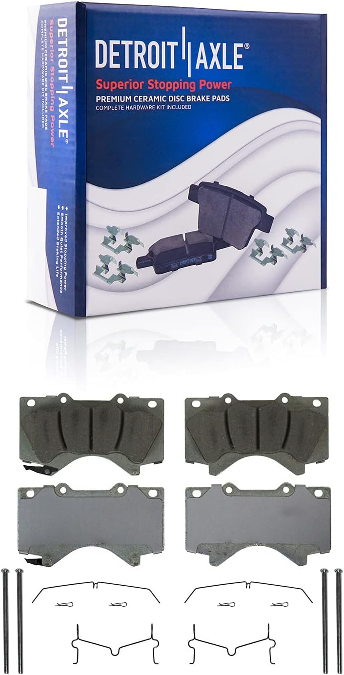 Detroit Axle - 354mm Front Disc Brake Rotors & Right Brake Caliper Replacement for 2008-2016 Toyota Sequoia Tundra - 3pc Set