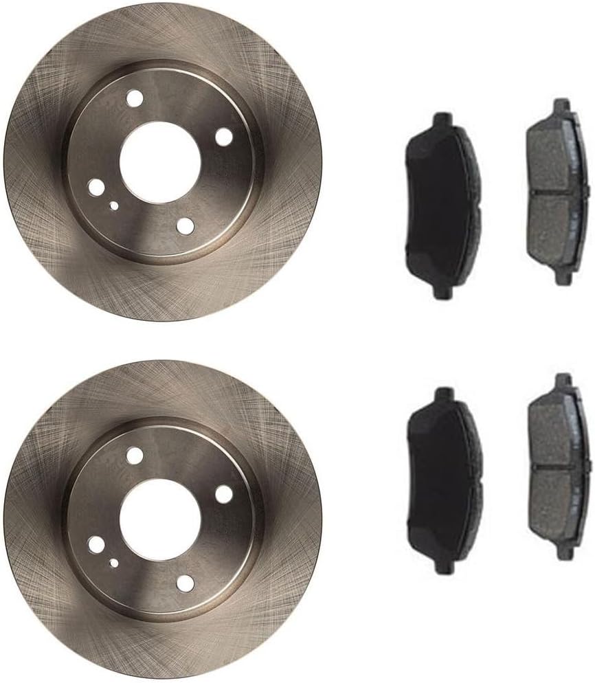 Front Brakes and Rotors Kit Semi-Metallic Brake Pads and Rotors fits Ford Fiesta 2011 2012 2013 2014 2015 2016 2017 2018 2019 1.6L l4, fits Ford Fiesta 2014 2015 2016 2017 1.0L l3