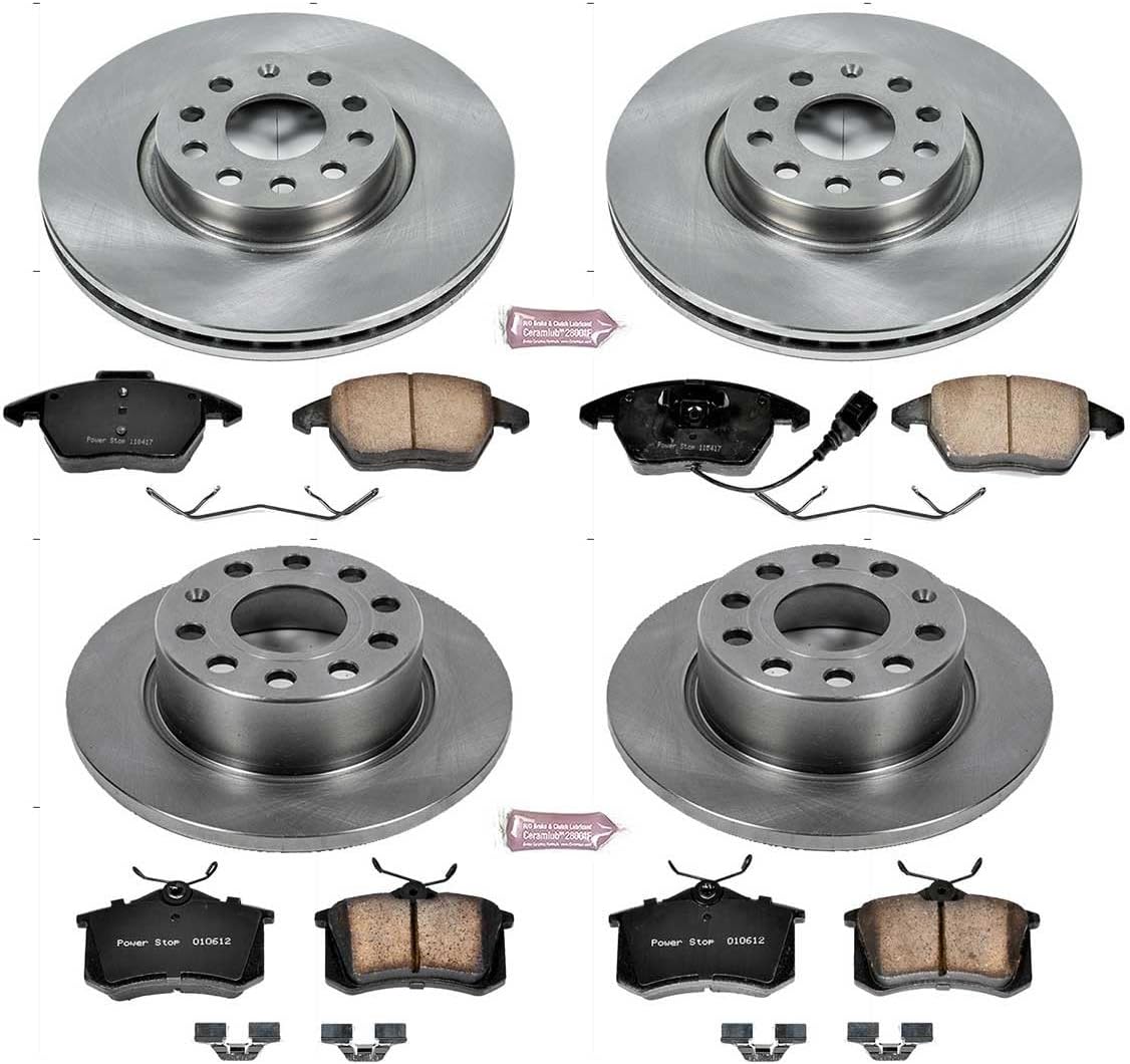 PowerStop Front and Rear Brake Kit for Volkswagen Beetle 2013-17 | Volkswagen Jetta 2013-18 - Z17 Ceramic Brake Pads & Disc Rotors Replacement, KOE7530