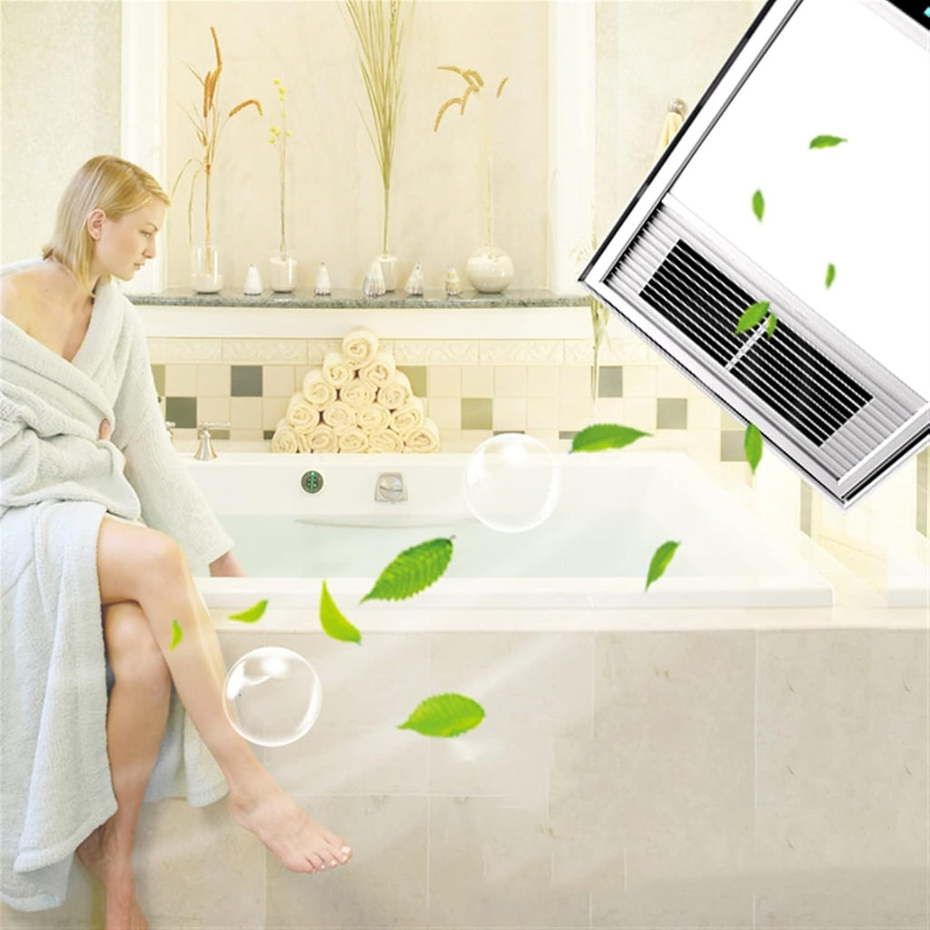 Exhaust Fan Integrated Ceiling Exhaust Fan Light Combo, 2-in-1 Ultra Quiet Bathroom Fan with LED Light, 30 x 60 cm Ceiling Ventilation Fan Vent for Home Household Vent Fan/Exhaust Fans (Gold 300 x 600