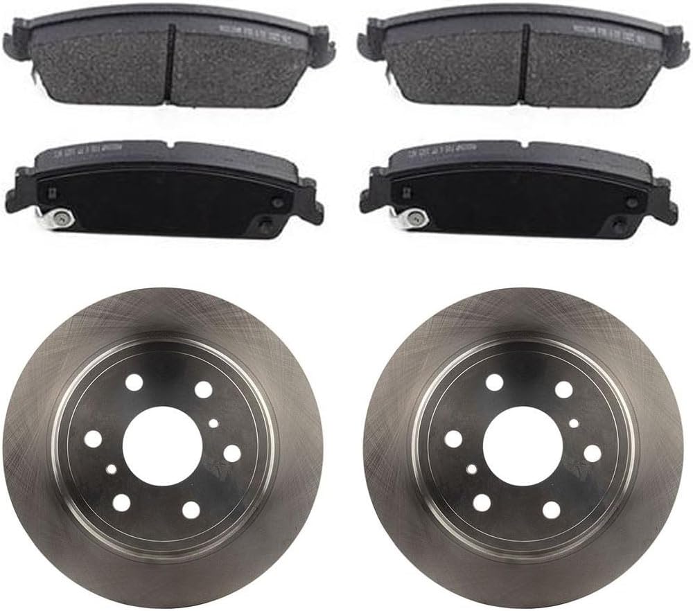 Rear Brake Pads and Rotors Kit, Replacement Brakes Kit for Chevrolet Silverado 1500 4.8L 2007-2013, for Chevrolet Silverado 1500 5.3L 2007-2013, for Chevy Silverado 1500 6.0L 2007-2009