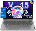 Lenovo Laptop V15 for Business, Home, Student (15.6' FHD Anti-Glare, Intel i7-1255U, 40GB RAM, 1TB SSD), Webcam w/Shutter, Type-C, RJ-45, Wi-Fi, Win 11 Pro w/AI Copilot, Grey (Renewed)