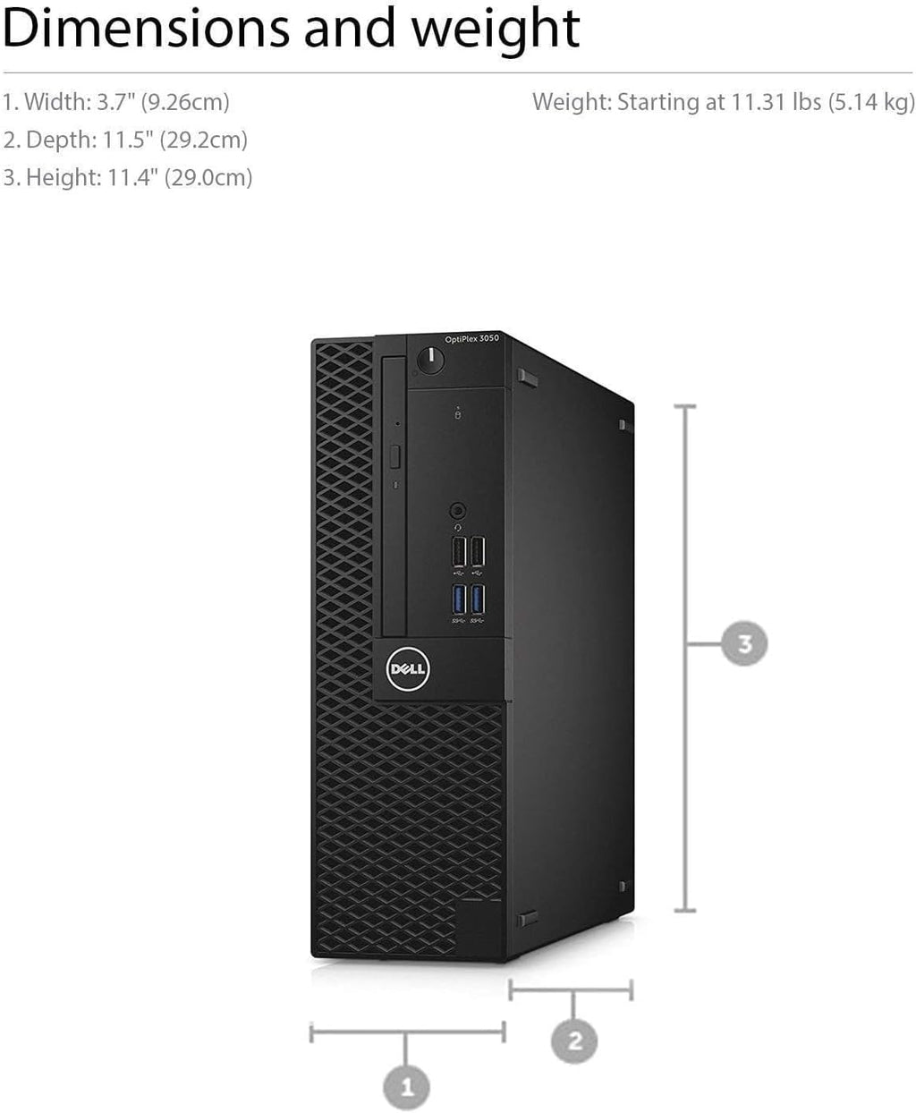 Dell Optiplex 5050 SFF Computer with 24-inch 1080p Monitor Desktop PC, Core i5-7500 up to 3.8 GHz, 16 GB RAM, 256 GB SSD, WiFi, Bluetooth, Windows 11 Pro (Renewed)