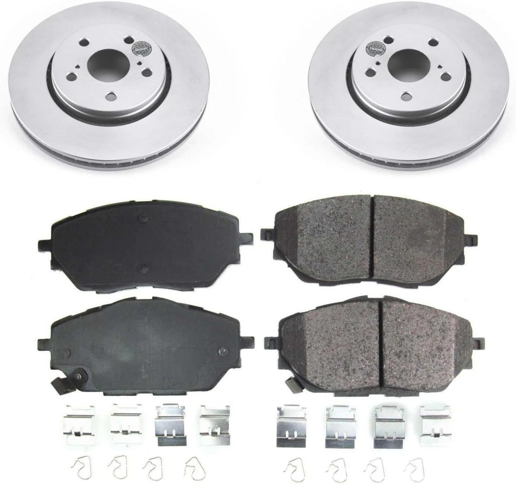 PowerStop Front Brake Kit for Toyota C-HR 2018-22 - Z17 Ceramic Brake Pads & Disc Rotors Replacement, KOE7890