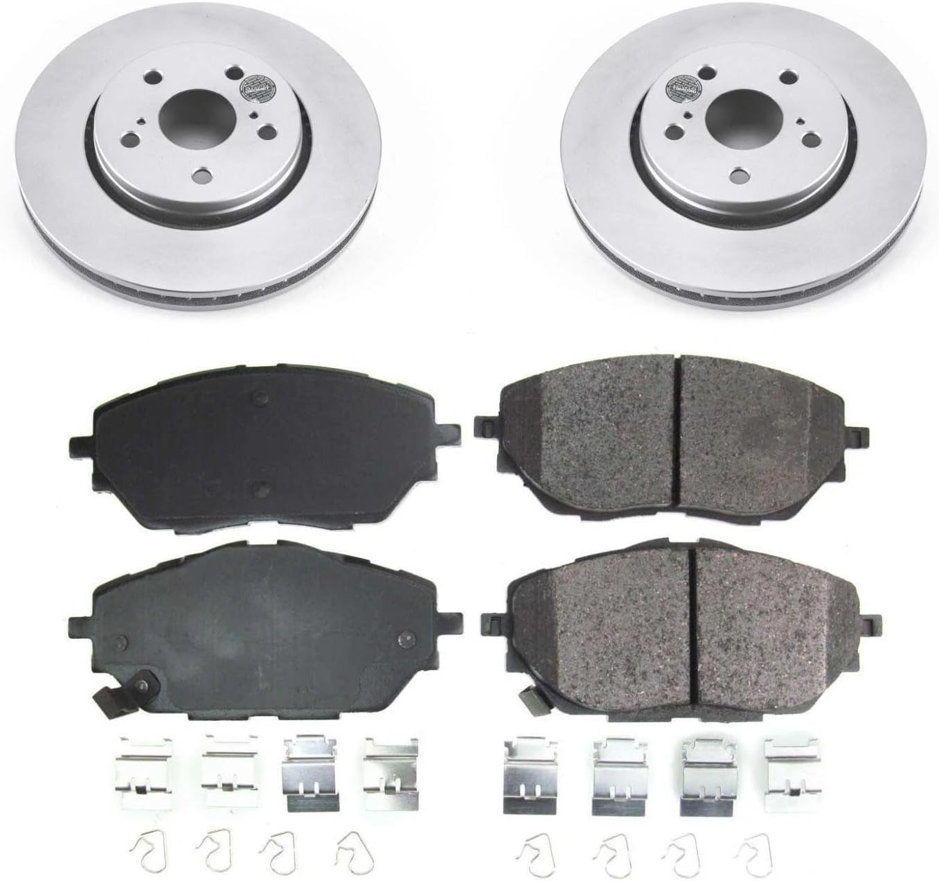 PowerStop Front Brake Kit for Toyota C-HR 2018-22 - Z17 Ceramic Brake Pads & Disc Rotors Replacement, KOE7890
