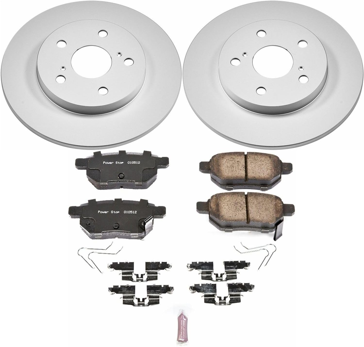 PowerStop Rear Brake Kit for Scion iM 2016 | Toyota Corolla iM 2017-18 - Fully-Coated Disc Rotors with Z17 Ceramic Brake Pads Replacement, CRK7753