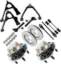 SCITOO 18pcs Front Upper Lower Control Arm Ball Joint Wheel Hub Brake Kit fit 1999-2006 for Chevy Silverado 1500 Tahoe Suburban Avalanche for GMC Sierra 1500 Yukon Escalade Tie Rod End Sway Bar