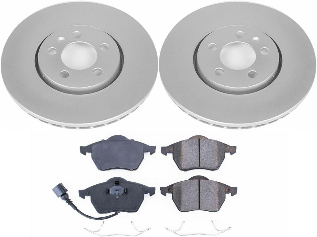 PowerStop Front Brake Kit for Volkswagen Beetle 1999-10 |Golf 1999-06 |Jetta 1999-05 - Fully-Coated Disc Rotors with Z23 Carbon-Fiber Ceramic Brake Pads Upgrade, CRK898