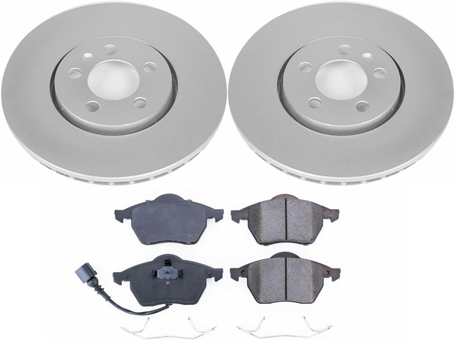 PowerStop Front Brake Kit for Volkswagen Beetle 1999-10 |Golf 1999-06 |Jetta 1999-05 - Fully-Coated Disc Rotors with Z23 Carbon-Fiber Ceramic Brake Pads Upgrade, CRK898