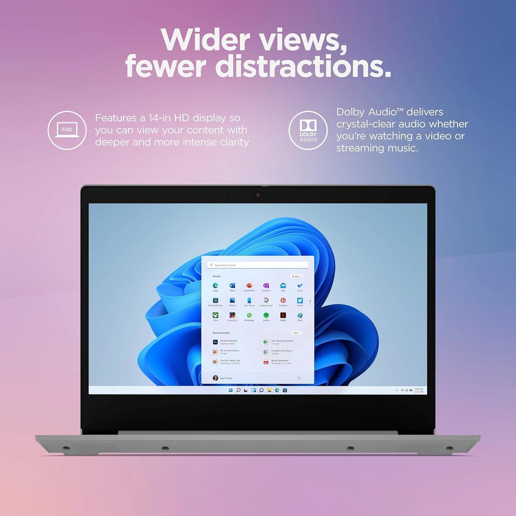 Lenovo Chromebook 3 14 Inch FHD Touchscreen Laptop Computer | MediaTek 8-Core CPU | 4GB RAM, 64GB eMMC | Thin & Lightweight | Wi-Fi & Bluetooth & Webcam | 10HR Battery | Arctic Grey | Chrome OS
