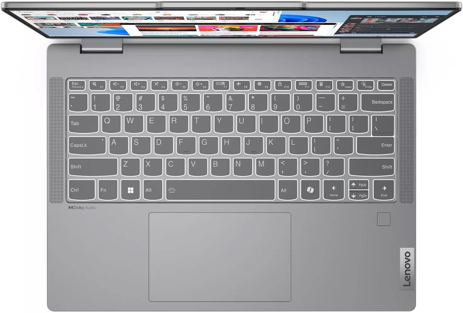 Lenovo Ideapad 5 14' 2-in-1 WUXGA Touchscreen Laptop, 8-core AMD Ryzen 7 8845HS, 16GB LPDDR5 RAM, 1TB SSD, Fingerprint, Backlit Keyboard, Stylus Pen, Win 11 Home, Luna Grey, EAT Laptop Foldable Stand
