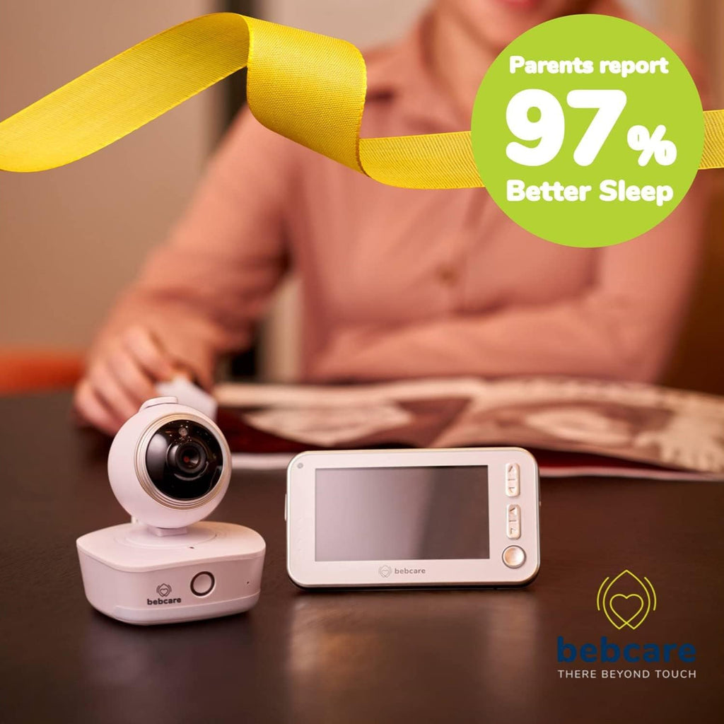 Bebcare Motion - Smart Video Baby Monitor: 4.3' Ultra-Clear Screen, 360° Pan-and-Tilt Camera, Temperature Sensor, Motion and Sound Alert, Auto Baby Tracking Camera (with Breathing Sensor Mat)