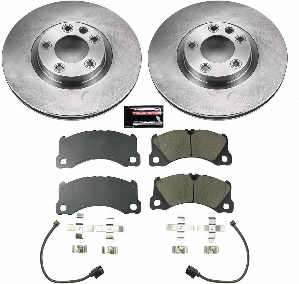 PowerStop Front Brake Kit for Porsche Cayenne 2013-18 - Z17 Ceramic Brake Pads & Disc Rotors Replacement, KOE8476