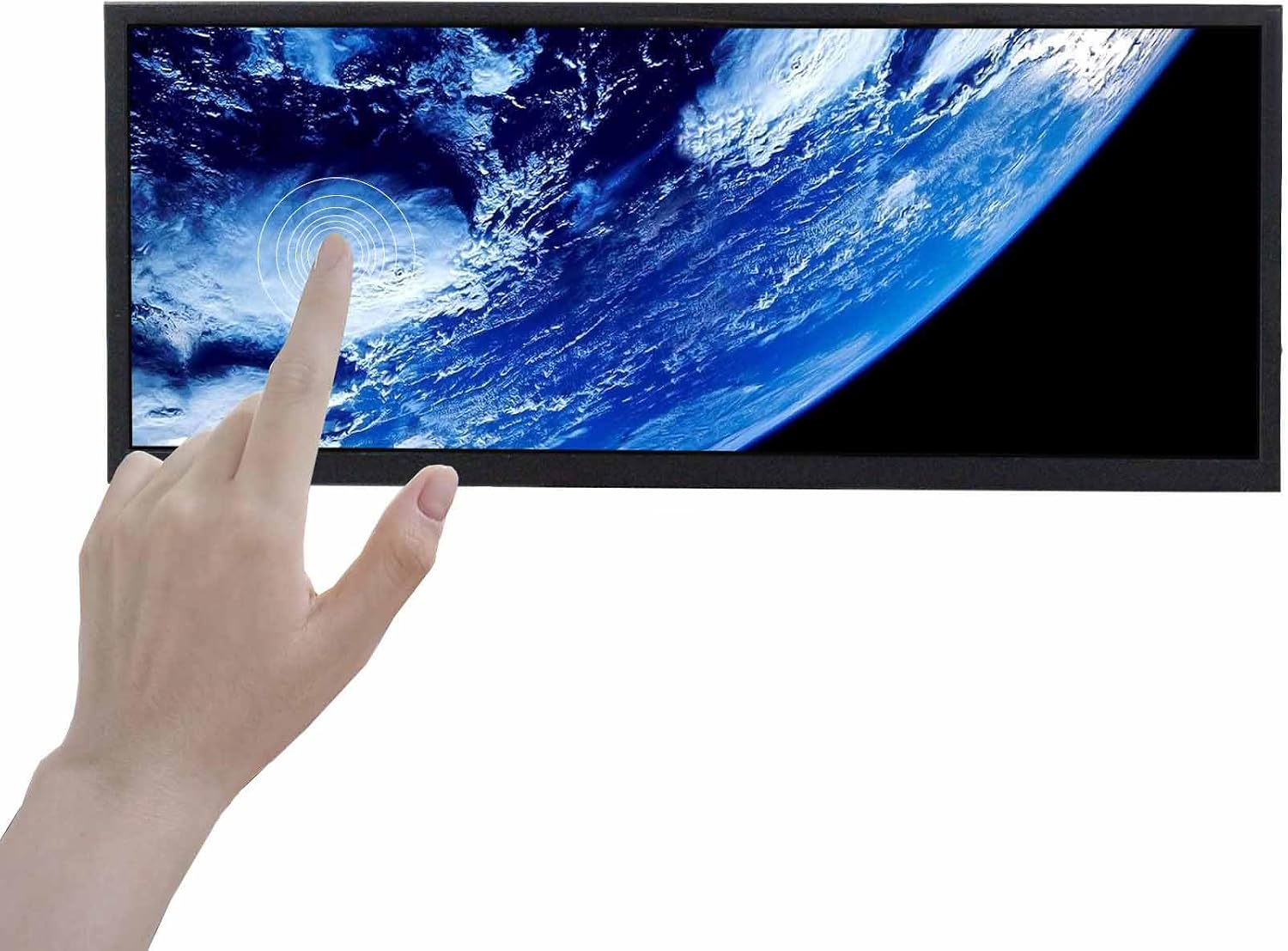 VSDISPLAY 12.3 Inch Touchscreen Monitor 1920x720 IPS Stretched Bar LCD with Dual Speakers for PC Computer Laptop Secondary Display Monitoring