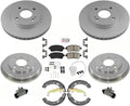 Disc Brake Rotor and Pad Set Kit Front Rear Side Steel Ceramic Drums Shoes for Ford for Fiesta for Ikon 2011-2015 1408-317651 SCD1454