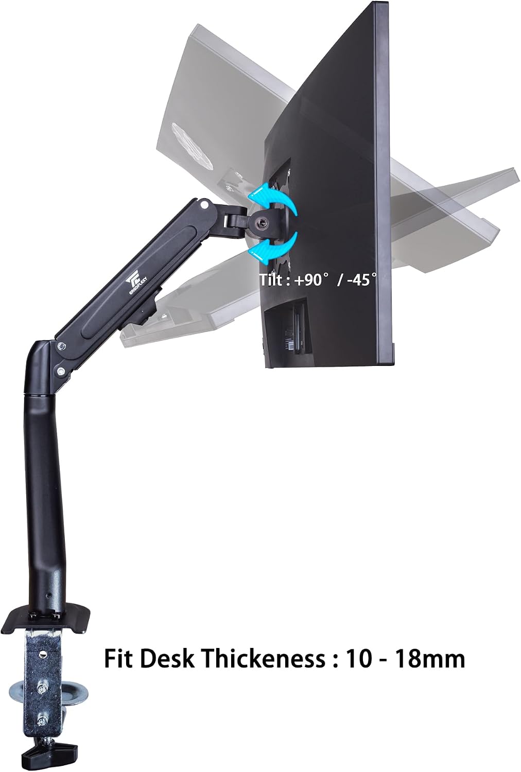acer 24' FHD IPS Monitor with 4ms Response Time, Anti Glare, VESA Mount (100mm), HDMI, VGA & Black Color with DKZ Hub & ErgoFlexy Single Monitor Mount